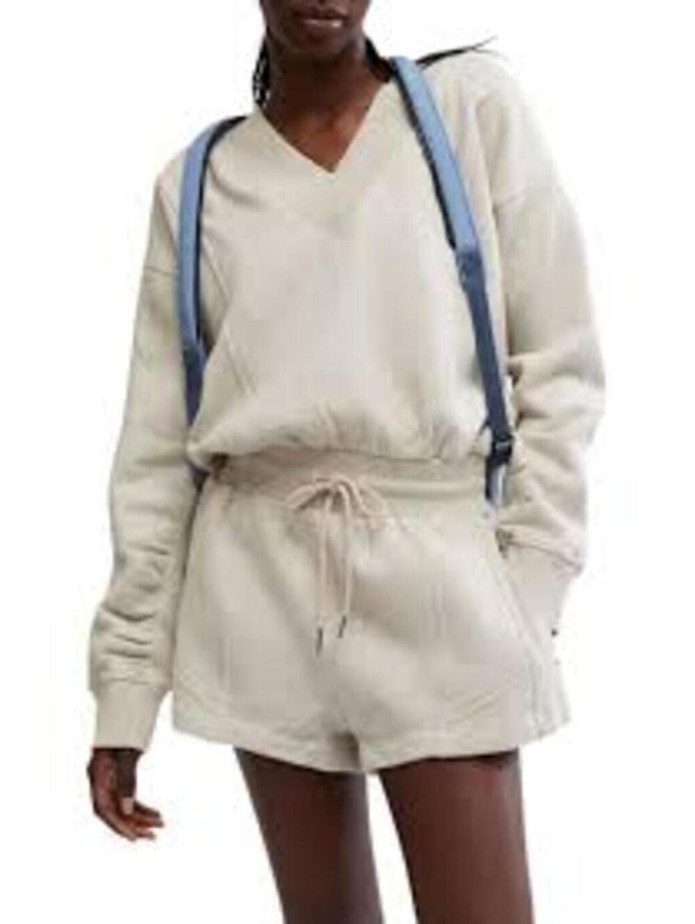 FREE PEOPLE Movement Intercept Romper Heather Gray Playsuit Athletic Sz S # 1270